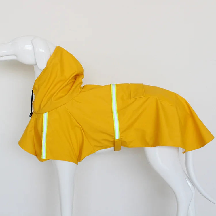 Large Hooded Dog Raincoat Waterproof Windproof Reflective Cloak for Corgi and Puppy