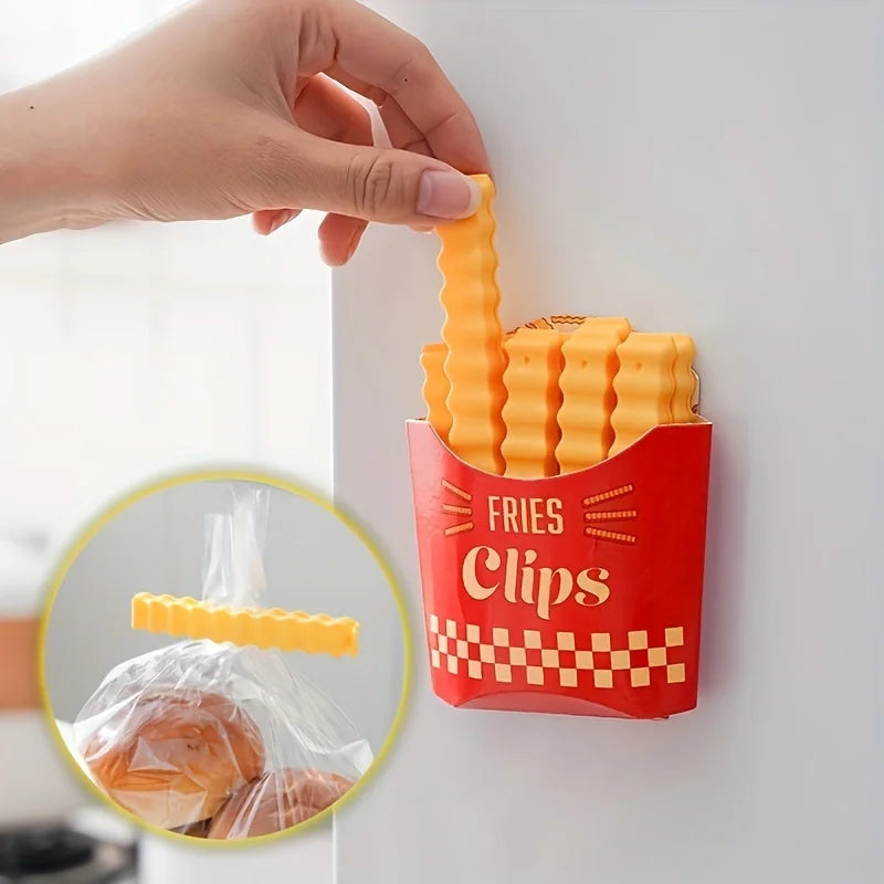 12-Pack Potato-Shaped Bag Clips with Magnetic Storage Box – Food & Snack Sealer Clips for Kitchen Refrigerator