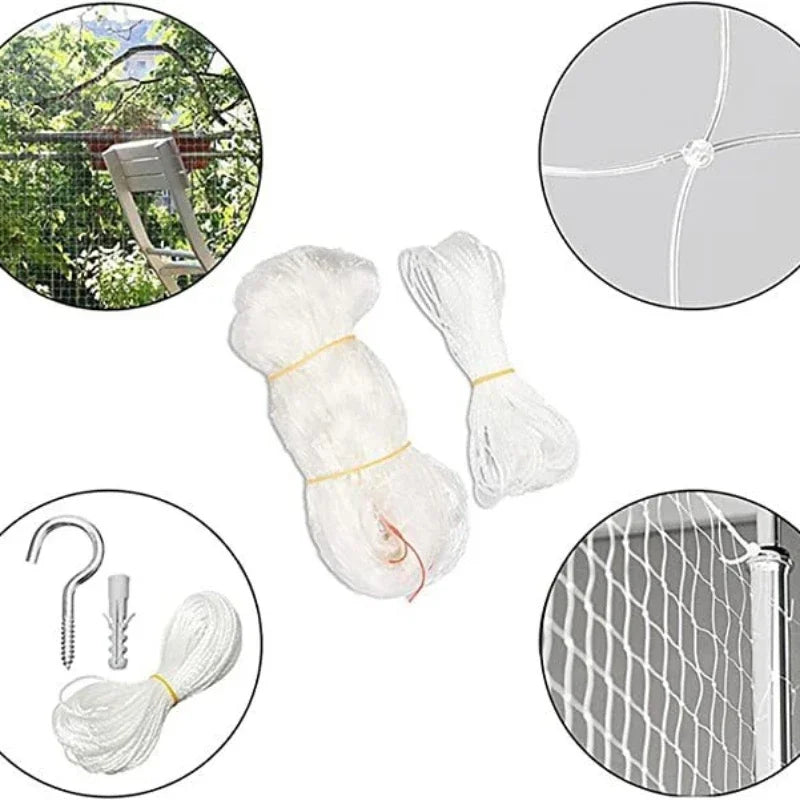 Balcony and Window Pet Safety Net – Transparent Nylon Mesh with Steel Wire Grid – Cat and Small Dog Fall Prevention