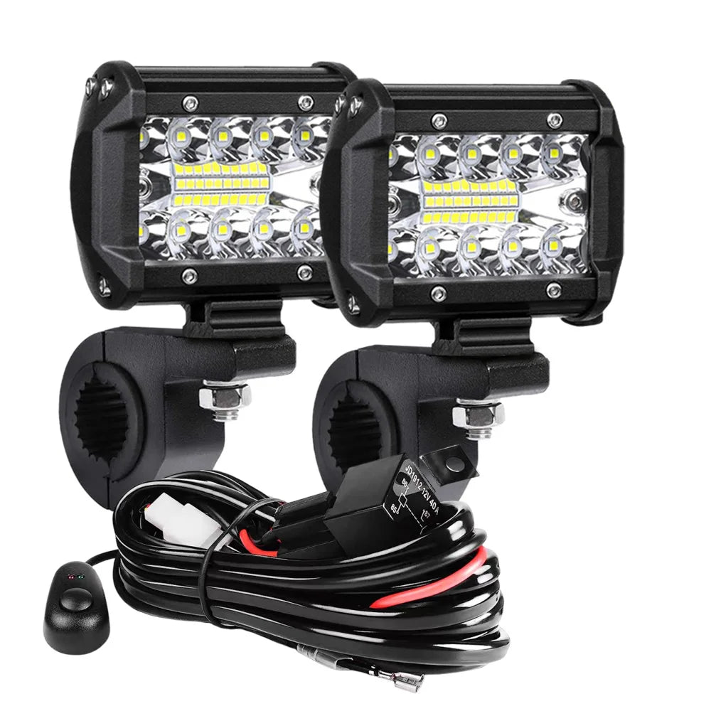 4in (102mm) & 7in (178mm) LED Work Light Bar 12-24V Combo Spot Flood Fog Lamp for 4x4 Truck ATV UTV Off-Road