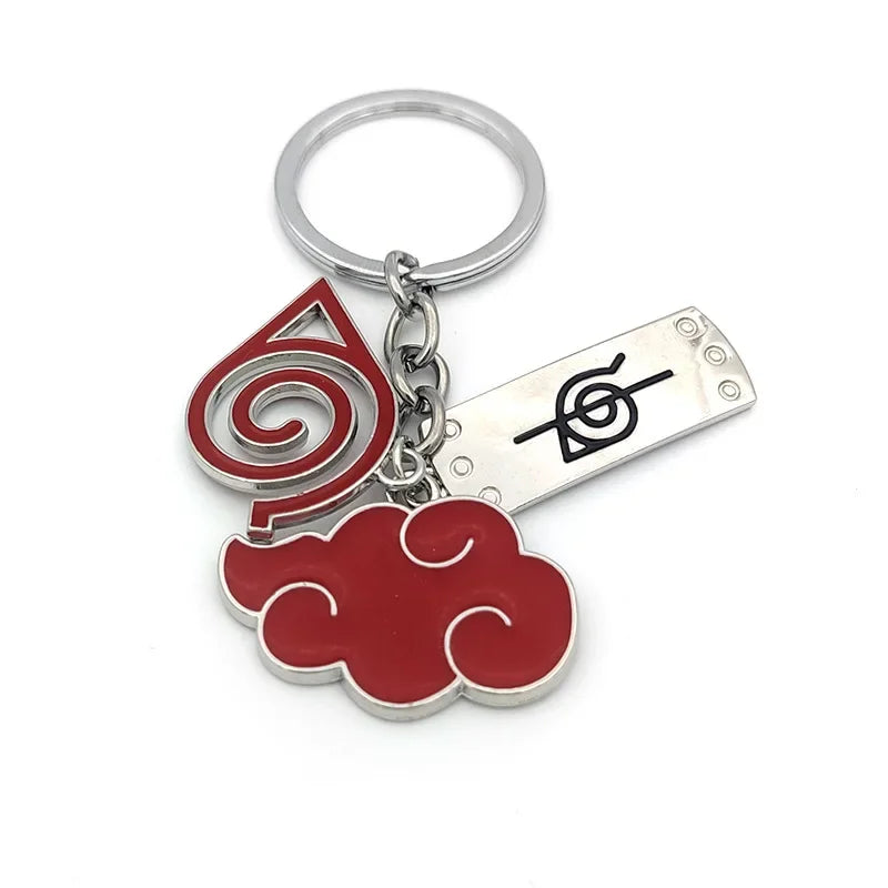 Anime Ninja Keychain Set: Kunai, Shuriken & Red Cloud Charms for Backpack, Car & Keys