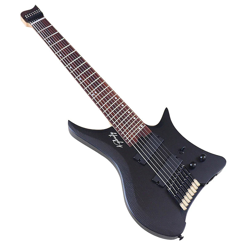 Fanned-Fret 8-String Headless Electric Guitar – Solid Ash Body, Maple Neck, Rosewood Fingerboard, 686mm (27") Scale, Matte Finish