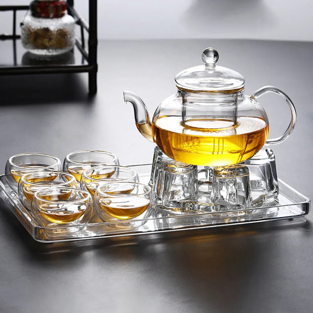 50 ml (1.7 fl oz) Double Wall Glass Tea & Coffee Cups - 6-Piece Heat-Resistant Handle Borosilicate Mug Set