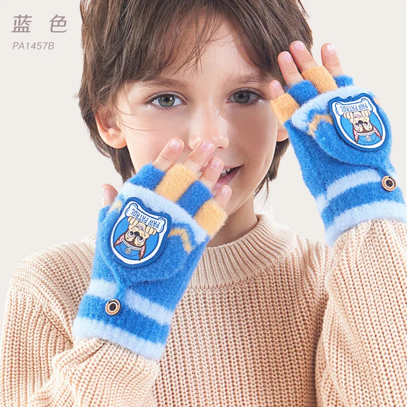 Kids Winter Plush Cartoon Mittens - Warm Gloves for Children Ages 2–6