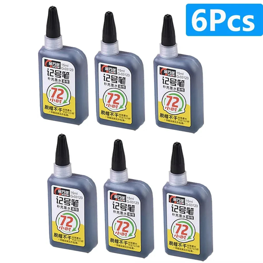 Waterproof Carpenter & Tile Marker Pen 45mm Long Nib — Deep-Hole Woodworking Marker, Black Blue Red (1–6 Pack)