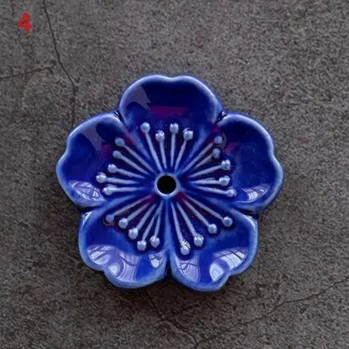 Cherry Blossom Ceramic Incense Burner Sakura Incense Stick Holder Aromatherapy Censer Home & Office Decor