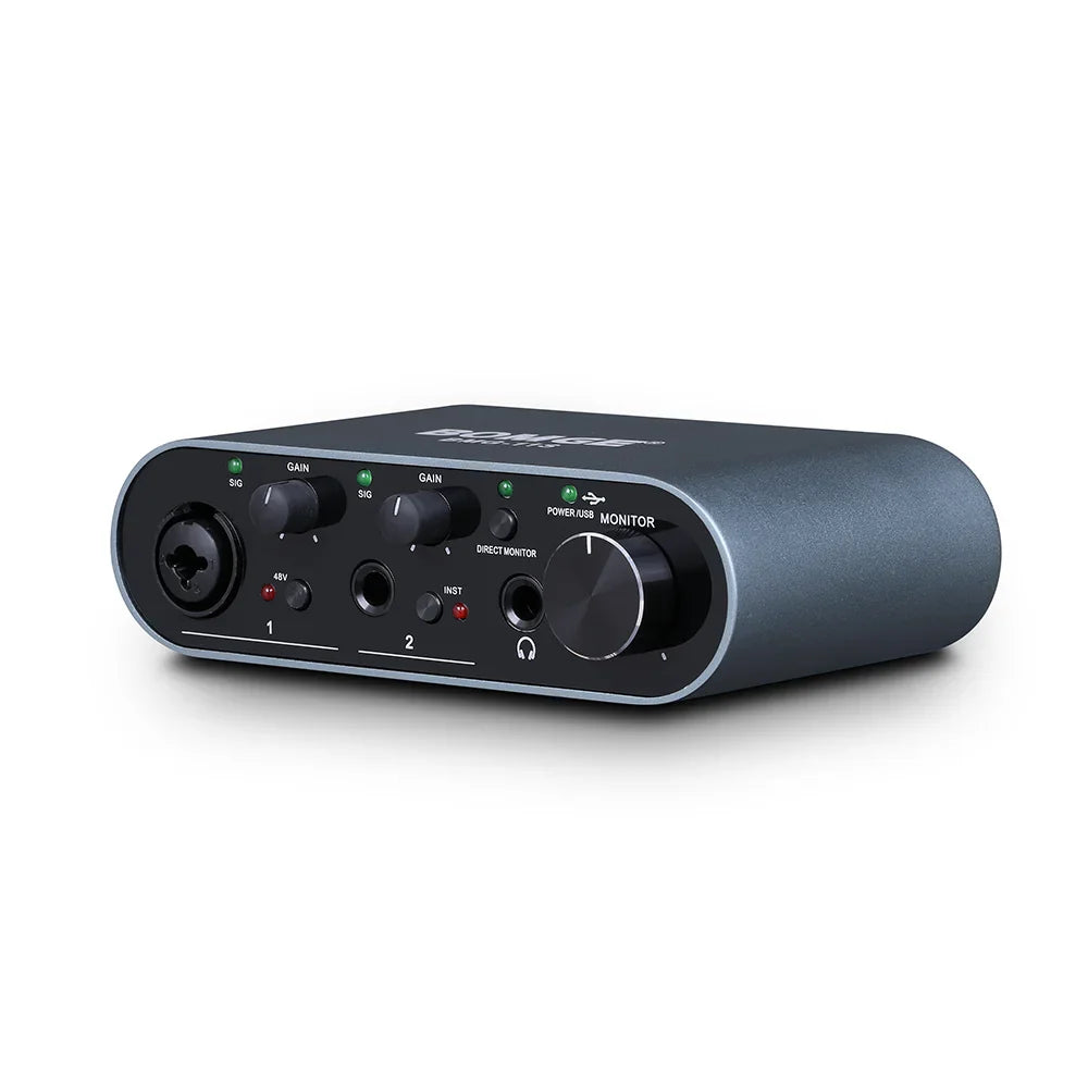 USB Audio Interface 24-bit/192kHz – Professional Sound Card with Headphone Monitor Amplifier for Live Recording