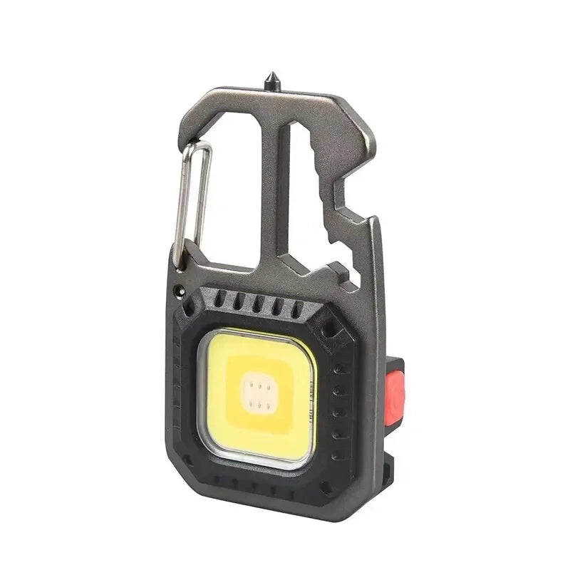 Portable Mini Rechargeable COB Keychain Light with Screwdriver LED EDC Camping Emergency Flashlight