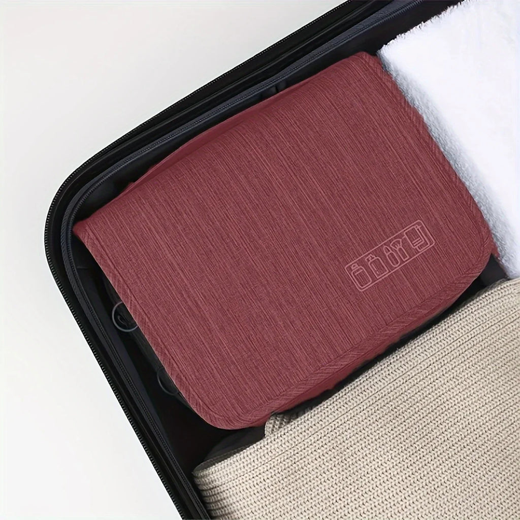 Wall-Mounted Travel Toiletry & Cosmetic Organizer — Hanging Bathroom Storage Bag