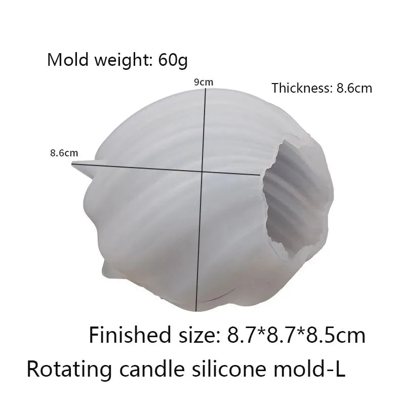 3D Geometric Wave Silicone Candle Mold - Rotating Pillar DIY Soap & Resin Craft, 8.7 x 8.5 x 8.5 cm (3.4 x 3.3 x 3.3 in)