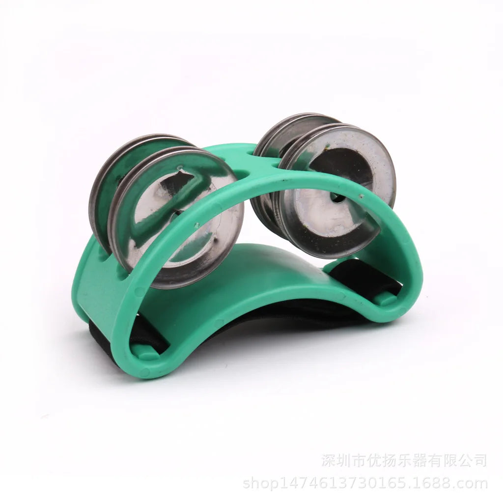 Mini Elliptical Tambourine Jingle Drum — Hand & Foot Percussion Instrument for Kids, Party & Karaoke