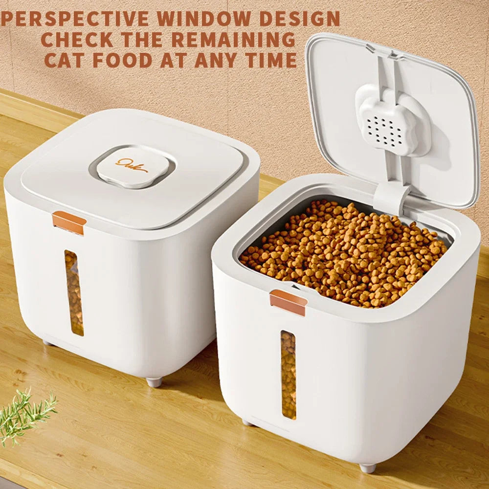 Large Pet Food Storage Barrel - Airtight Moisture-Proof Dog & Cat Food Container
