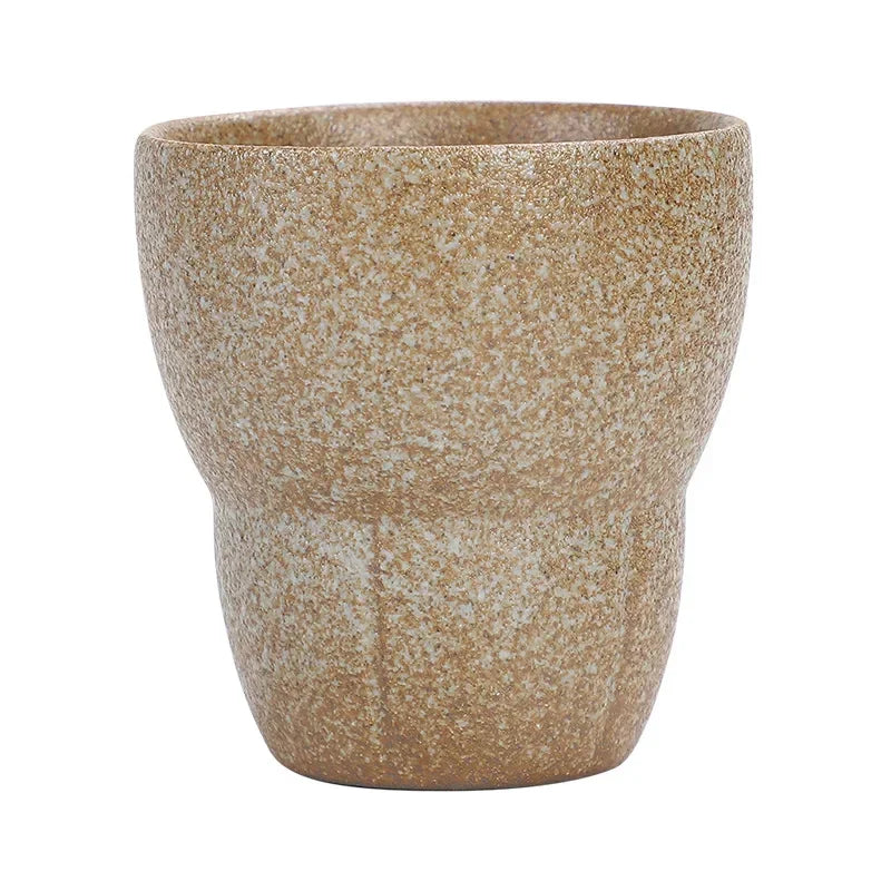 Japanese Style Rough Pottery Espresso & Gongfu Tea Cup Retro Ceramic Mug for Office and Home