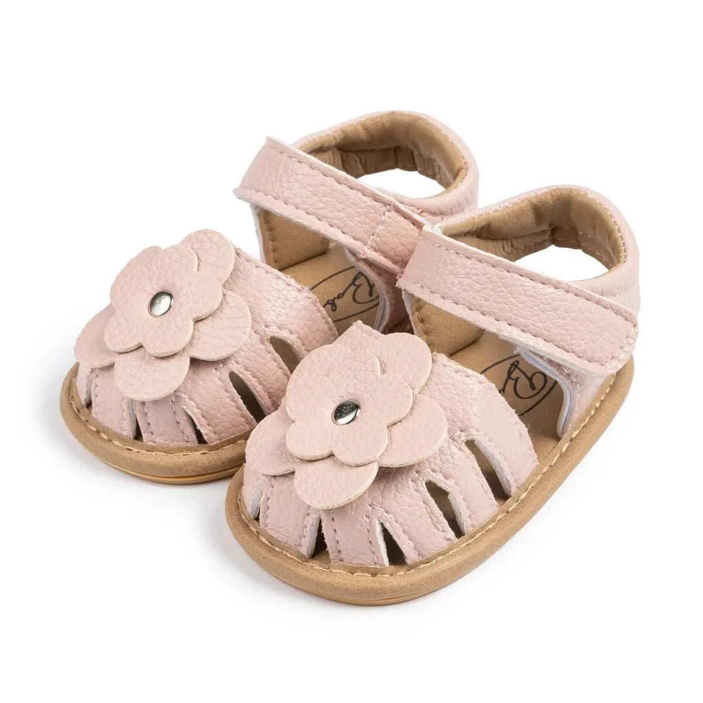 Infant Baby Girls Flower Non-Slip Soft Sole Sandals — Princess Dress Flats for Newborn