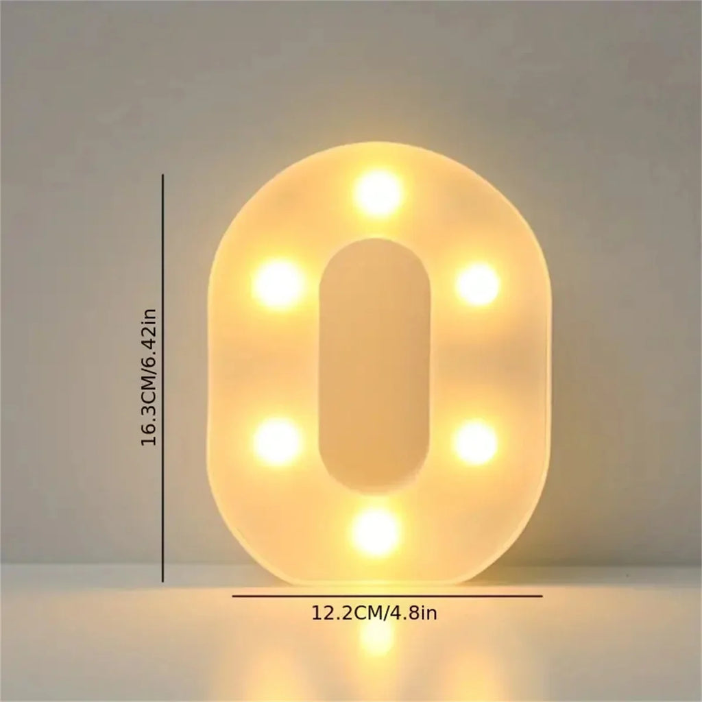 16cm (6.3 in) LED Marquee Letter & Number Light - Battery-Operated Night Lamp for Home, Wedding, Bar & Party Decor