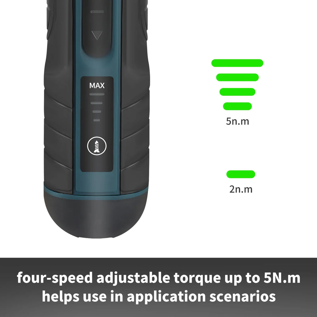 Cordless Electric Screwdriver 3.6V, 5 N·m Torque, 1/4" (6.35 mm) Hex Chuck, 1300mAh Li‑ion Battery