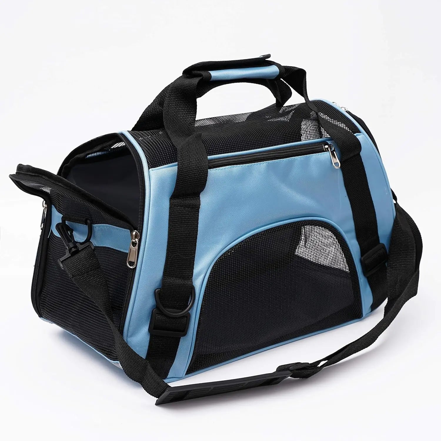 Small Portable Pet Carrier Bag - Breathable Mesh Soft-Sided Dog & Cat Travel Carrier with Adjustable Shoulder Strap, 16 x 7.5 x 9.5 in (40.6 x 19 x 24.1 cm), Holds up to 6.6 lb (3 kg)