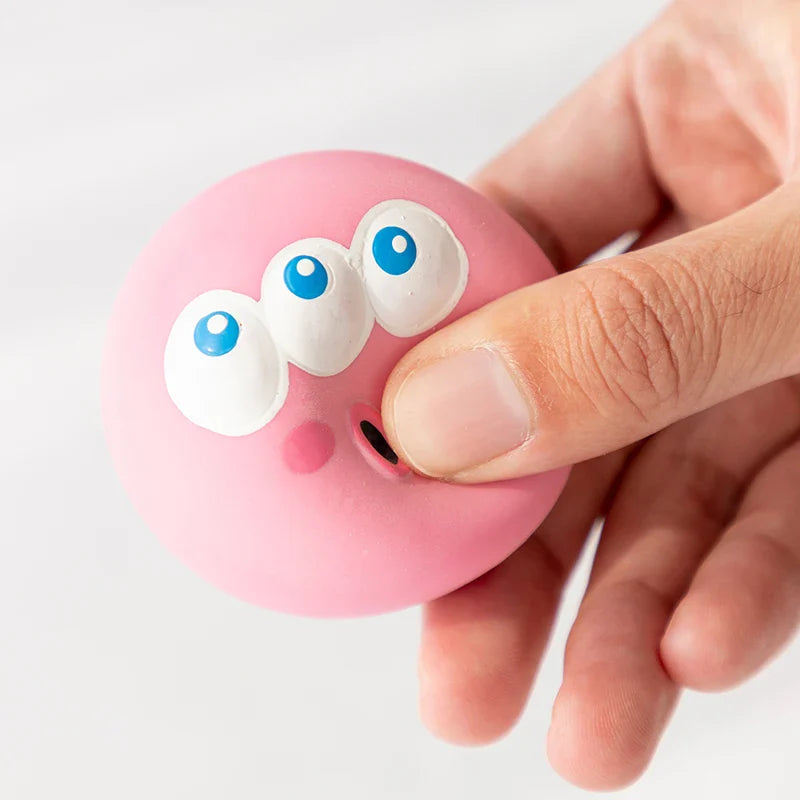 Dog Squeaky Chew Ball - Bite-Resistant Rubber Dental Cleaning Toy