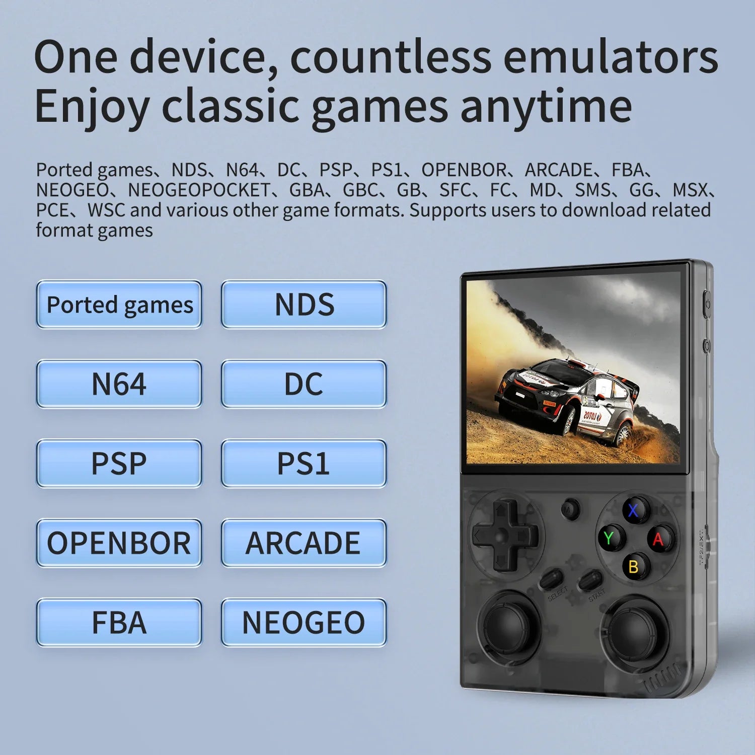 Retro Handheld Game Console 3.5-inch (8.9 cm) IPS Screen, Linux 64-bit, Dual Joystick, Vibration Motor, 64GB Built-in, Portable Retro Gaming Player