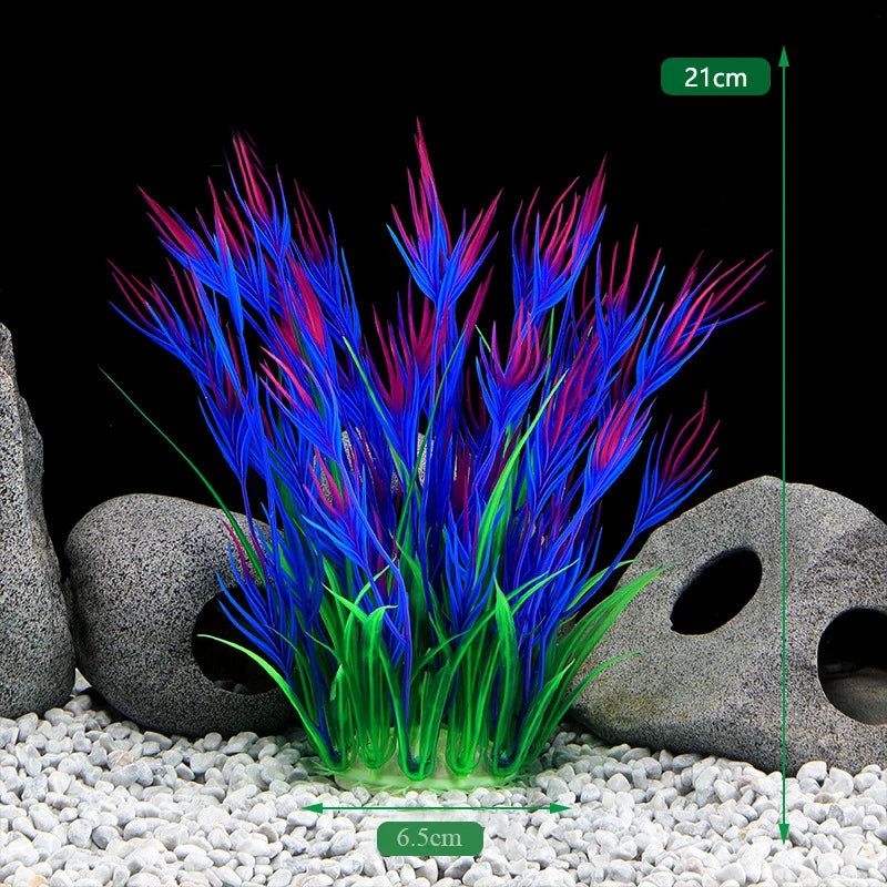 Artificial Aquarium Plants — Plastic Underwater Decorations for Fish Tanks, Realistic Aquarium Decor