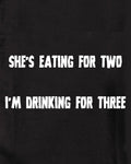She’s eating for two I’m drinking for three Kids T-Shirt