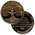 Tree of Life Affirmation Sobriety Coin Gift Set - Antique Gold