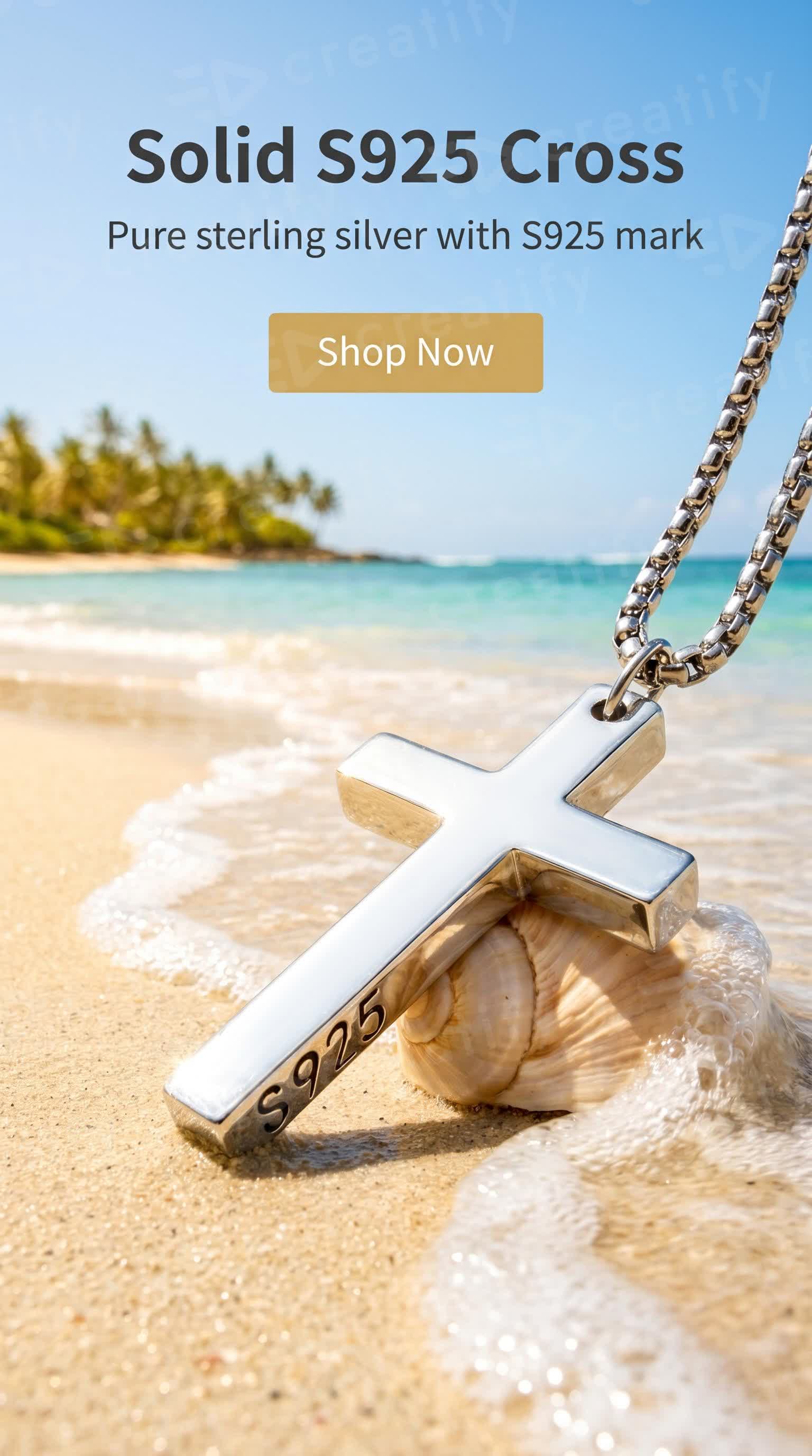 Solid sterling silver cross S925 stamp accent stainless steel necklace for men old world silver necklace cross super box chain for man jesus