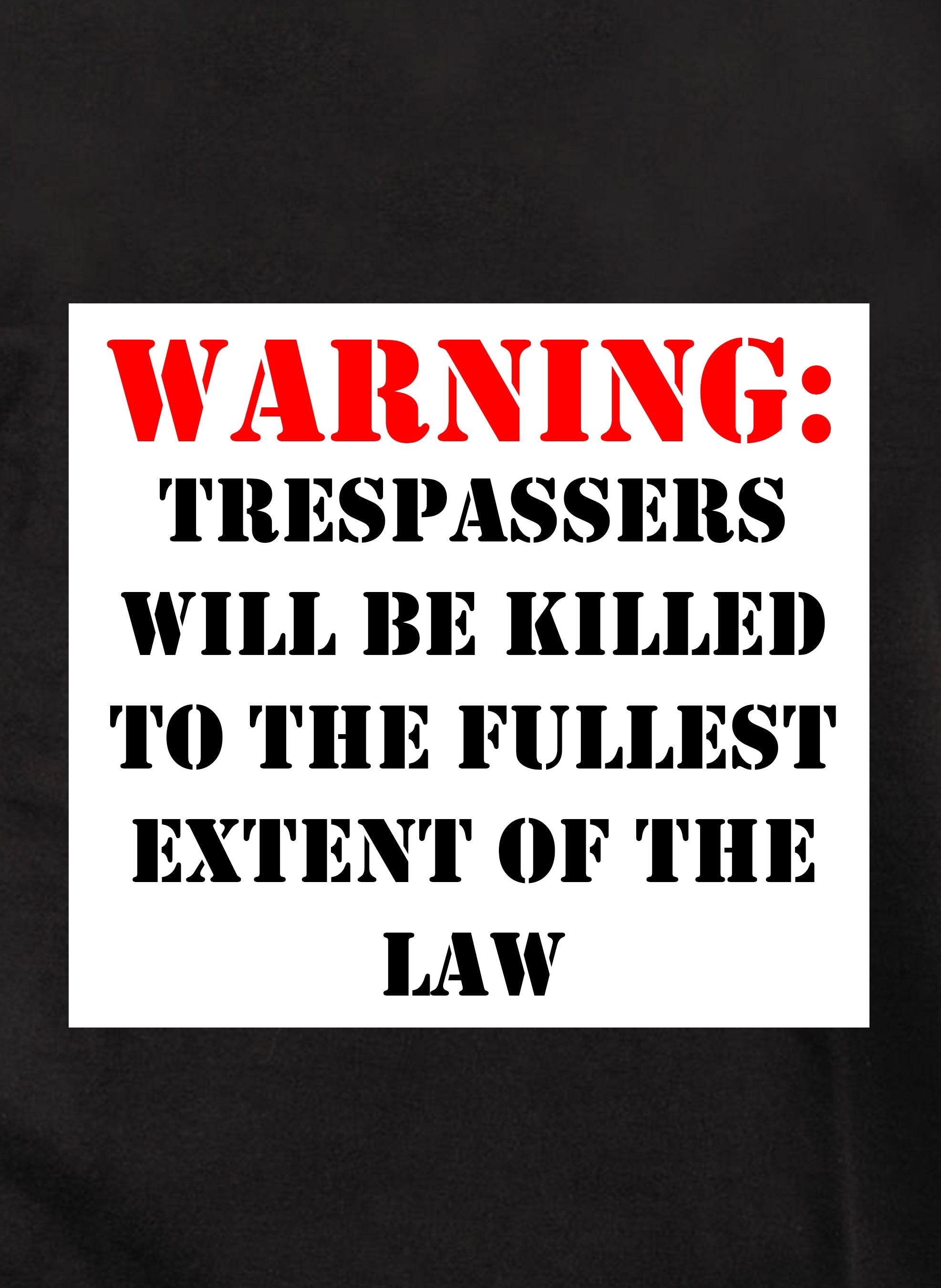 TRESPASSERS WILL BE KILLED Kids T-Shirt