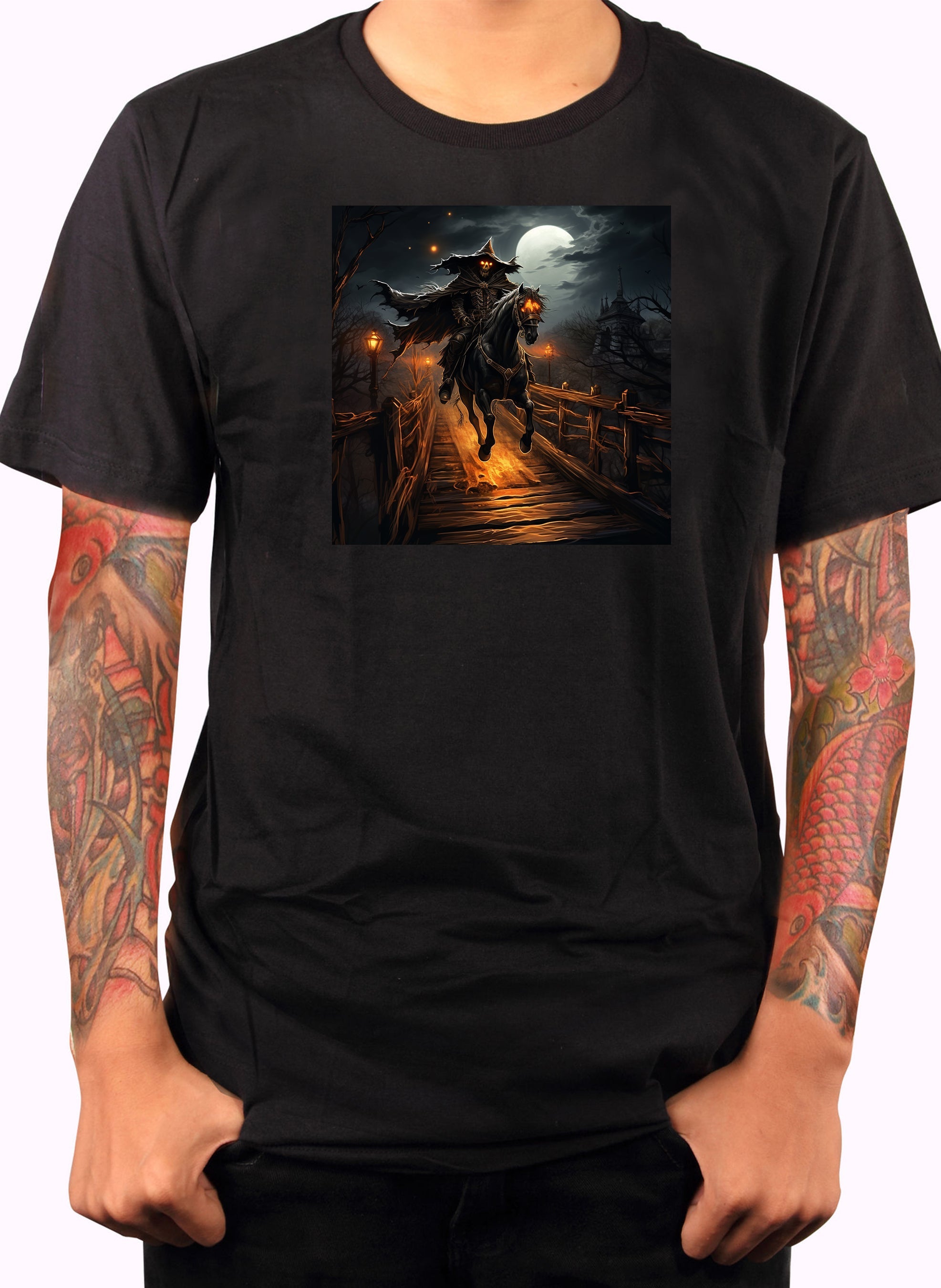 The Legend of Sleepy Hollow - The Headless Horseman on the bridge T-Shirt