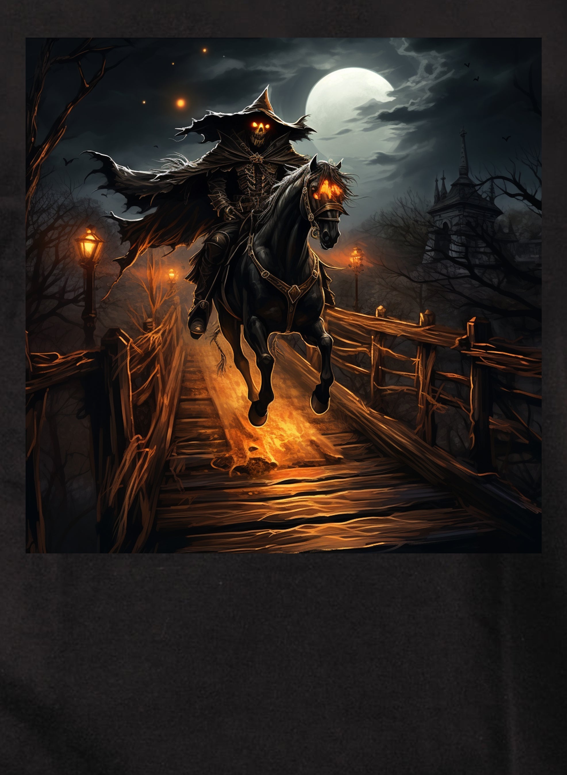 The Legend of Sleepy Hollow - The Headless Horseman on the bridge T-Shirt