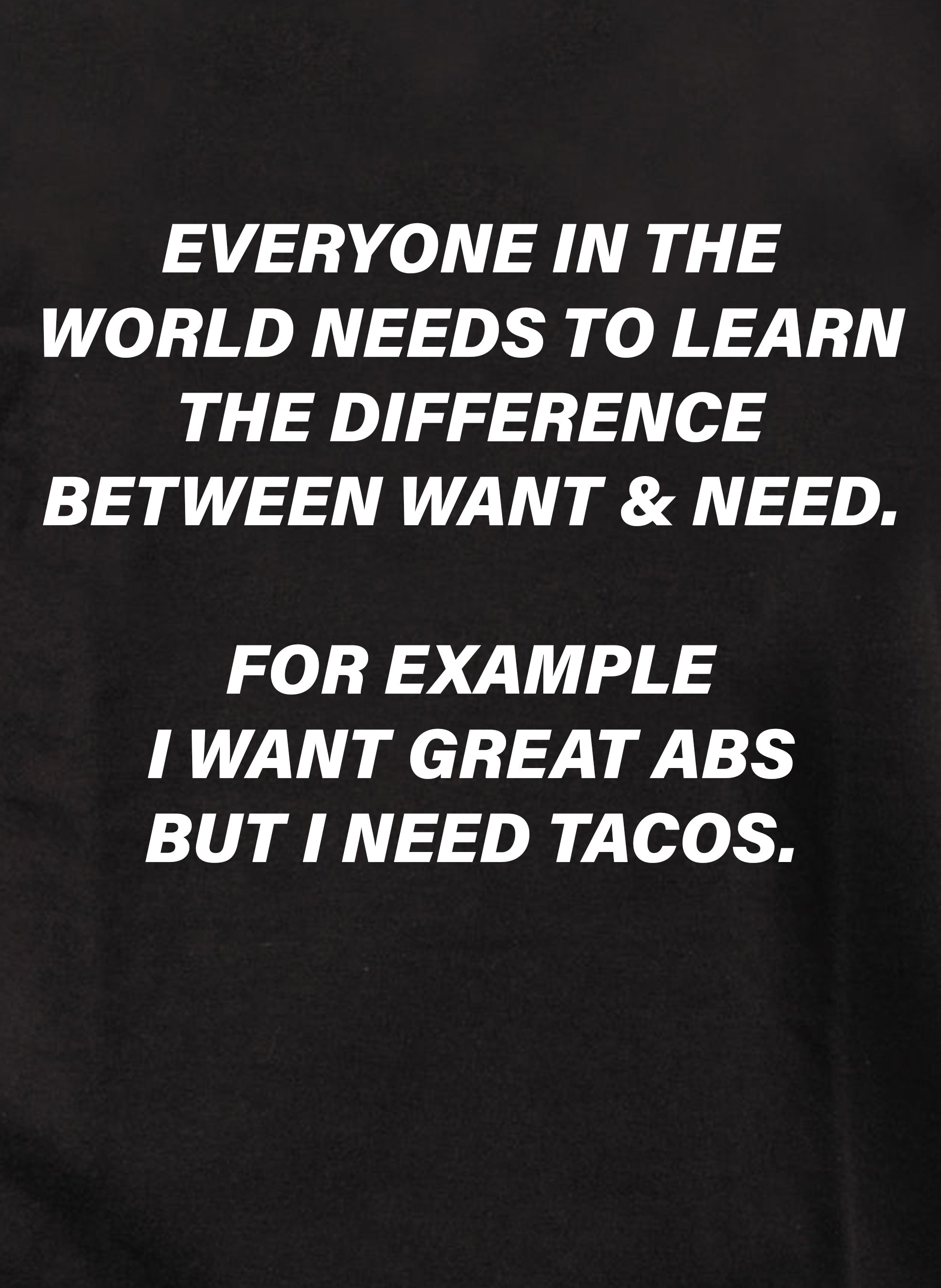 The difference between want & need T-Shirt