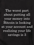The worst part about putting all your money into Bitcoin Kids T-Shirt