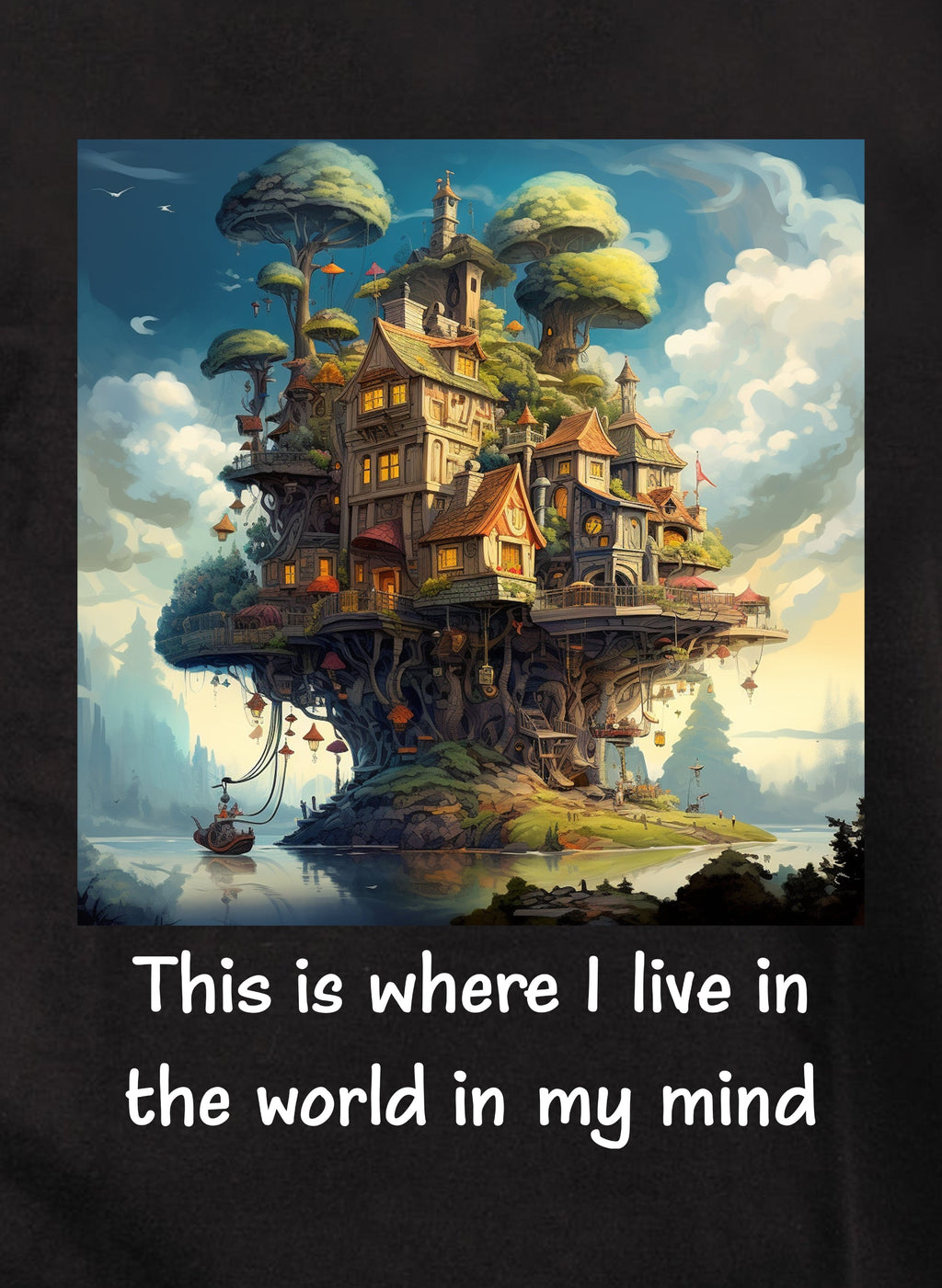 This is where I live in the world in my mind T-Shirt
