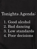 Tonights Drinking Agenda Kids T-Shirt