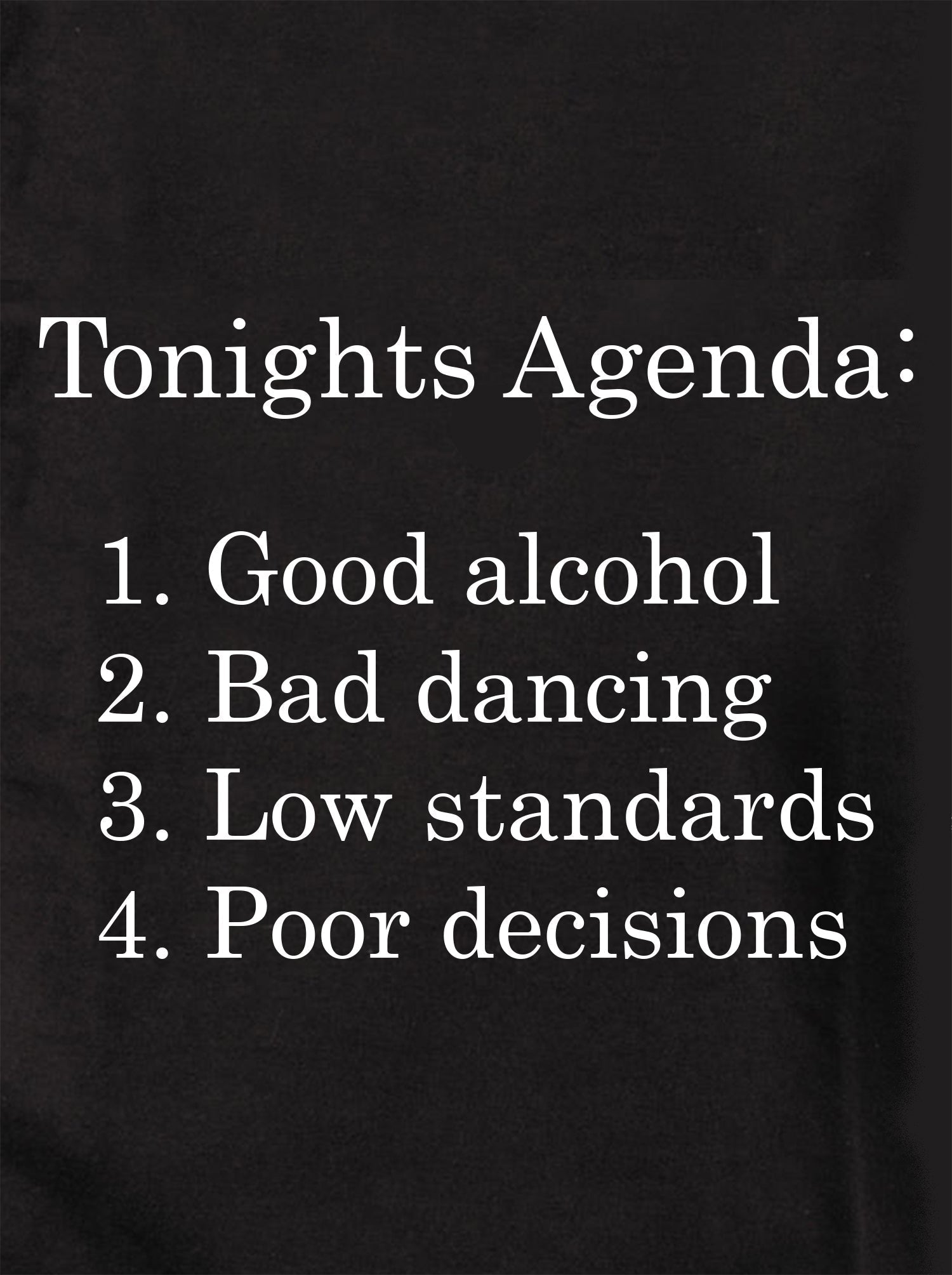 Tonights Drinking Agenda Kids T-Shirt