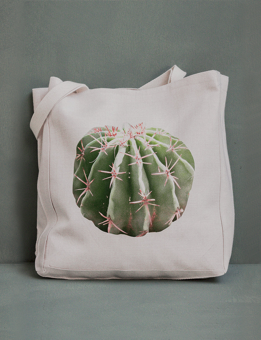 Barrel Cactus Canvas Tote Bag, College Student Gift, Christmas Gift, Mother's Day Gift