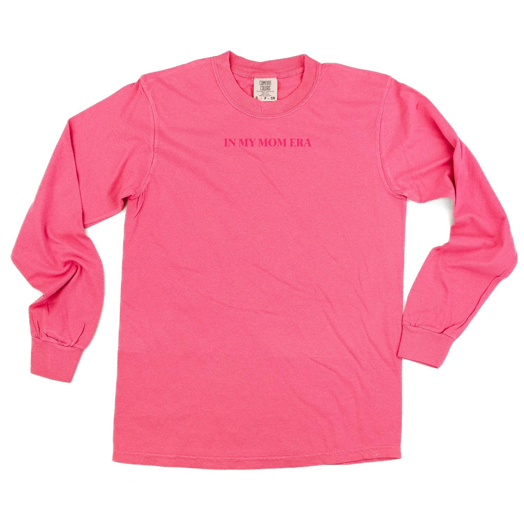 Embroidered Long Sleeve Comfort Colors Tee - Tone on Tone - ✨ IN MY MOM ERA™ ✨