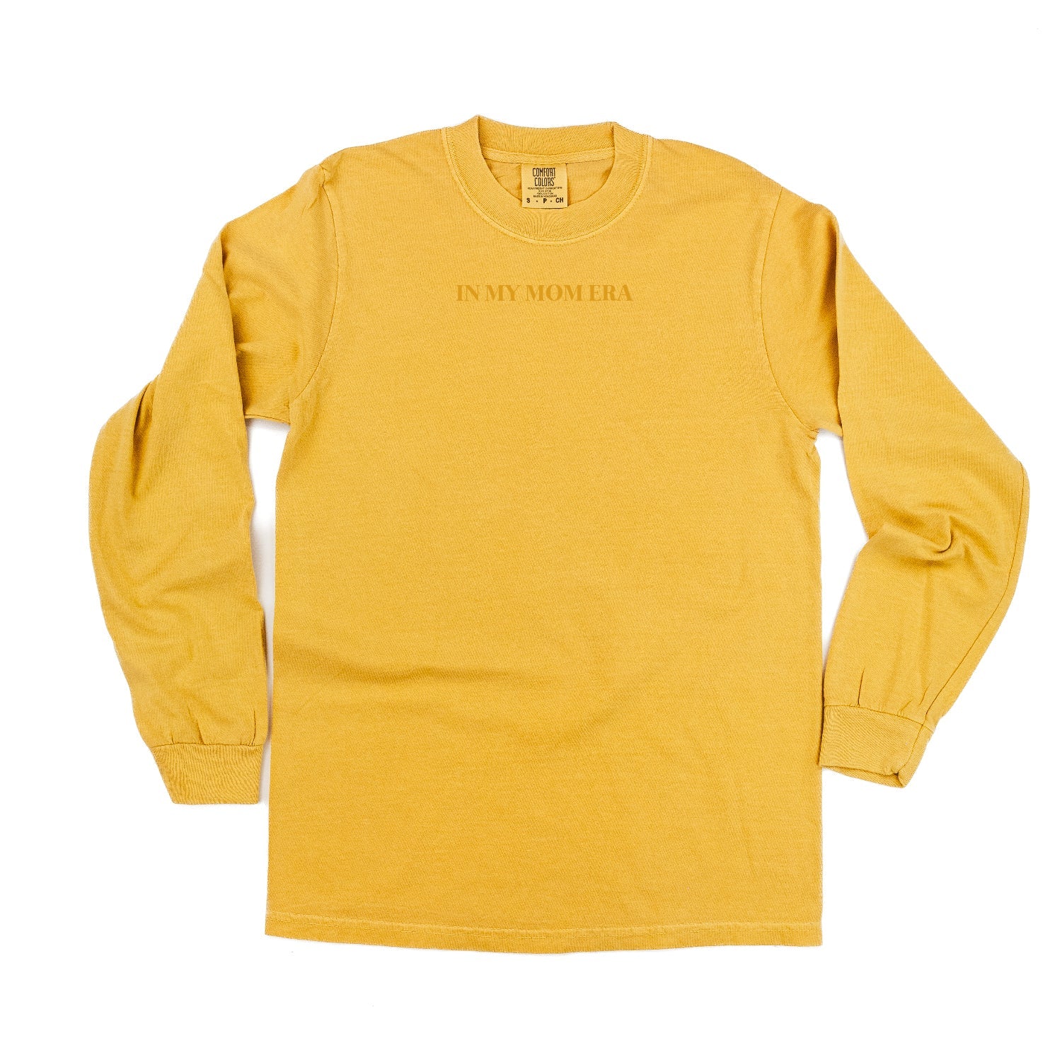 Embroidered Long Sleeve Comfort Colors Tee - Tone on Tone - ✨ IN MY MOM ERA™ ✨