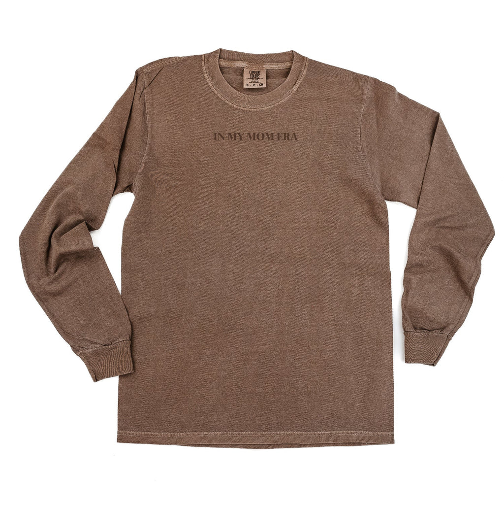 Embroidered Long Sleeve Comfort Colors Tee - Tone on Tone - ✨ IN MY MOM ERA™ ✨