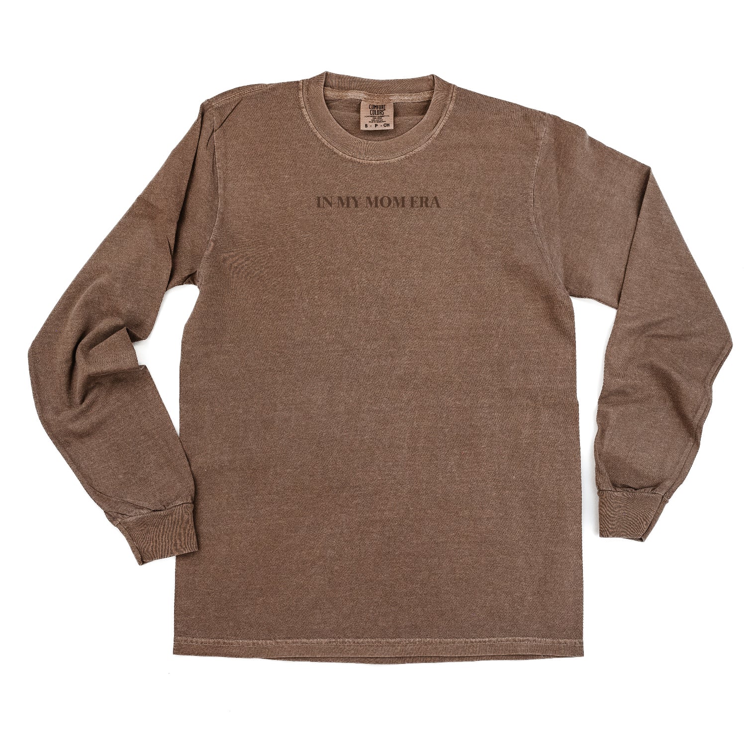 Embroidered Long Sleeve Comfort Colors Tee - Tone on Tone - ✨ IN MY MOM ERA™ ✨