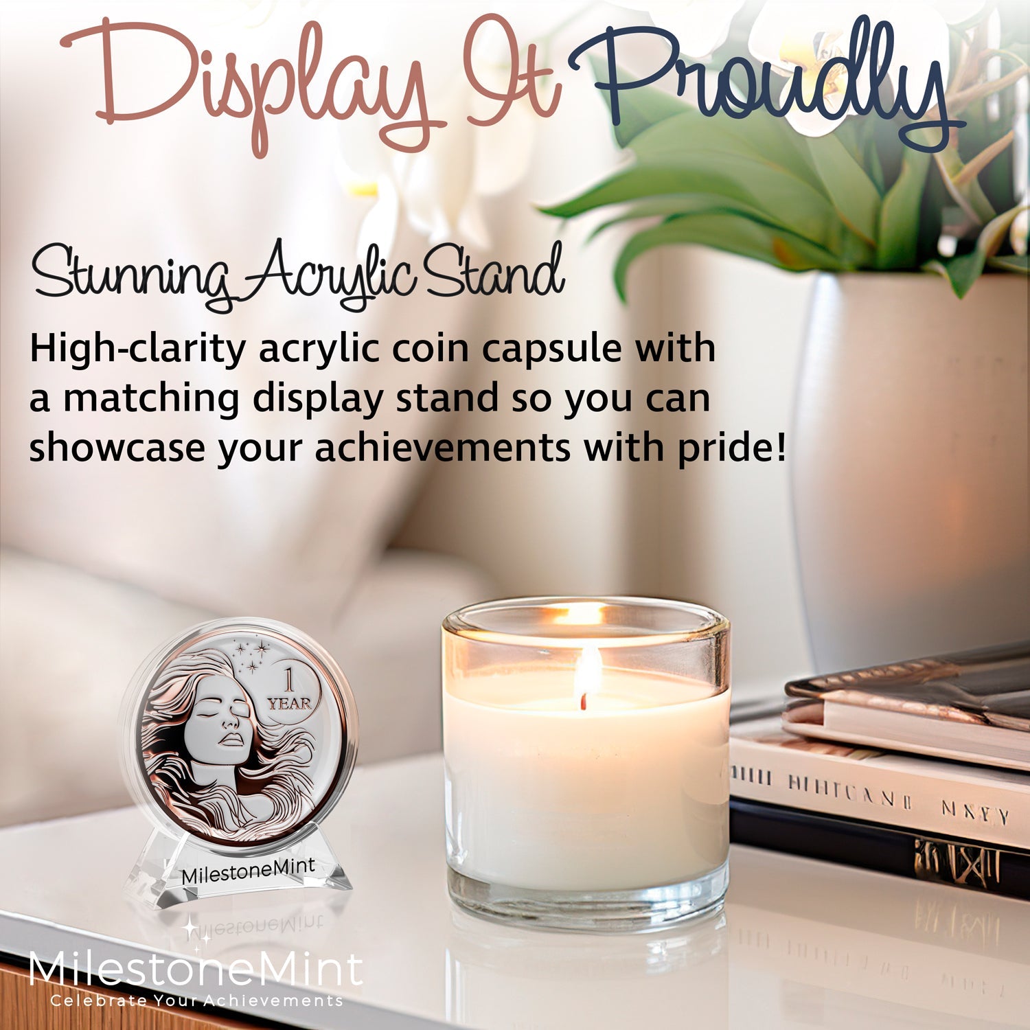 Woman's Serenity Token Sobriety Coin Gift Set Rose Gold