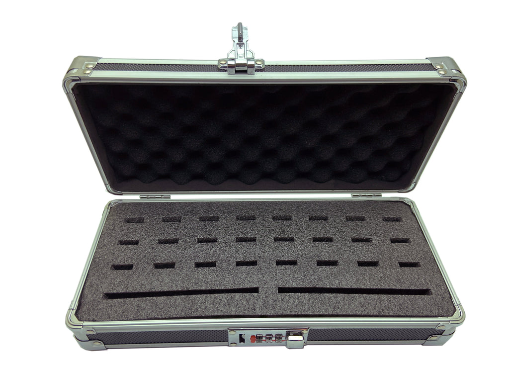 Aluminum USB Drive Organizer Case (24 + 2 Slots) – Shockproof Antistatic Storage Box with Lock