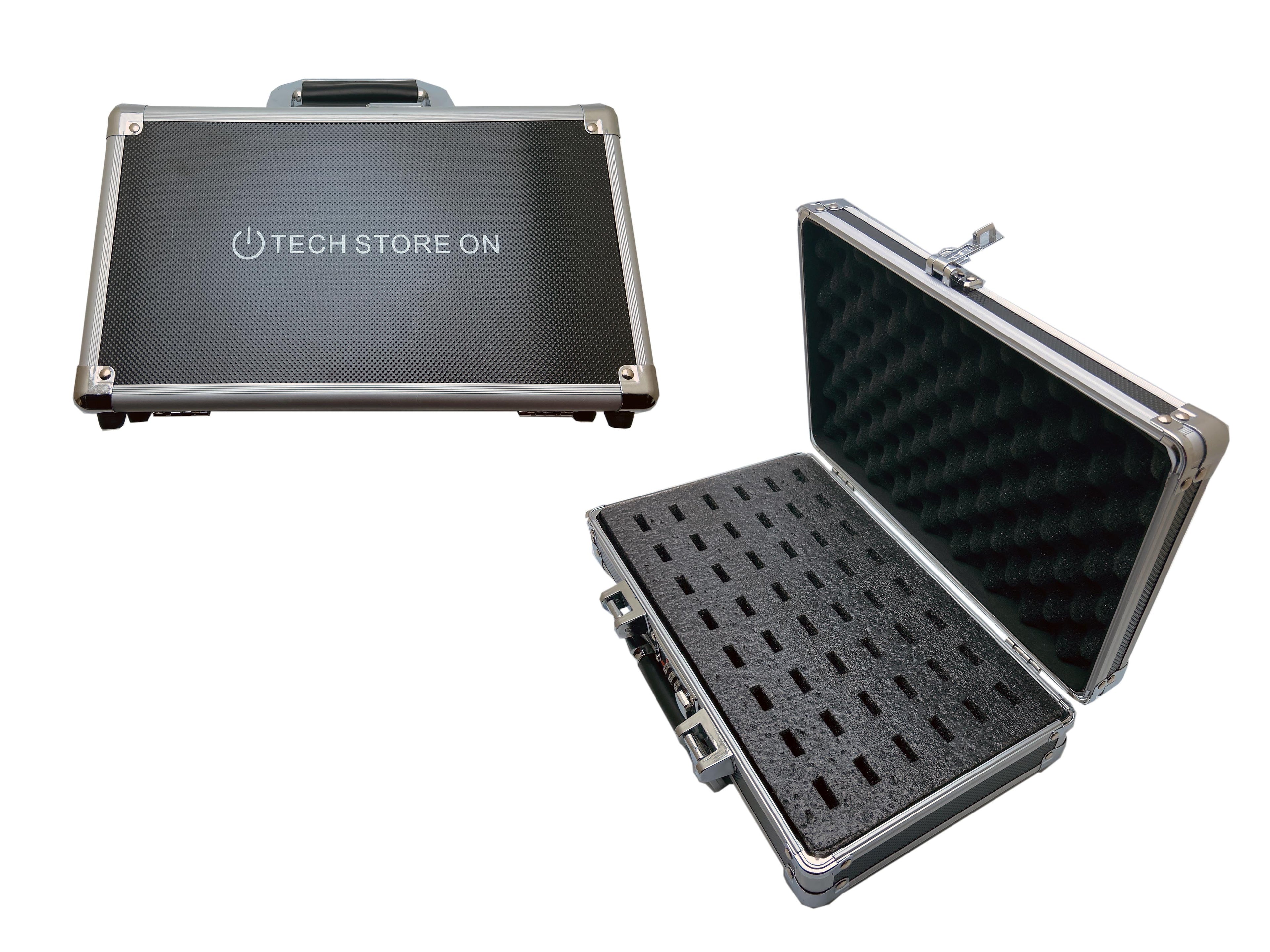 Aluminum USB Drive Organizer Case (48 Slots with Handle) – Shockproof Antistatic Storage Box