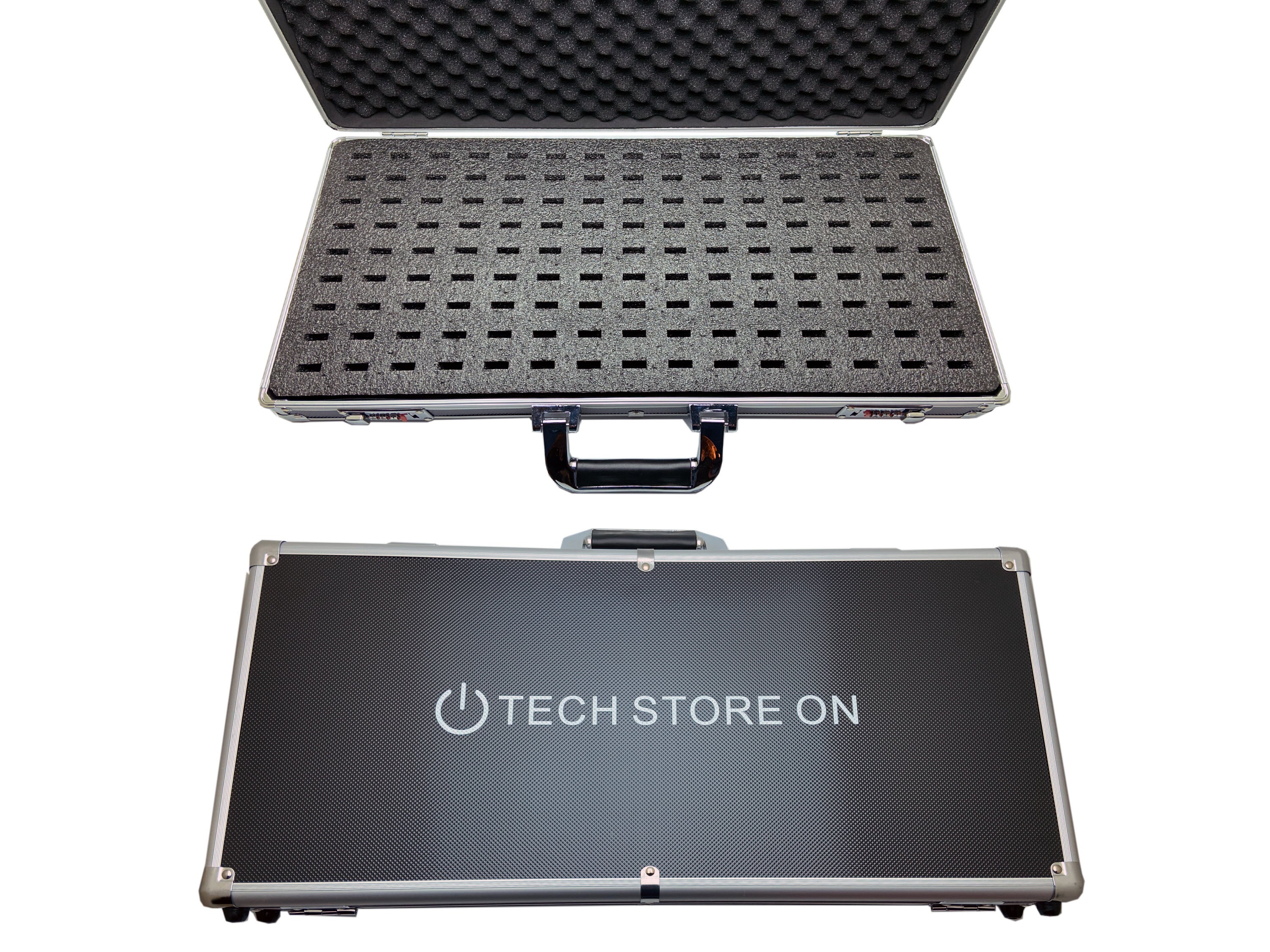 Aluminum USB Drive Organizer Case (130 Slots with Handle) – Shockproof Antistatic Large Storage Box
