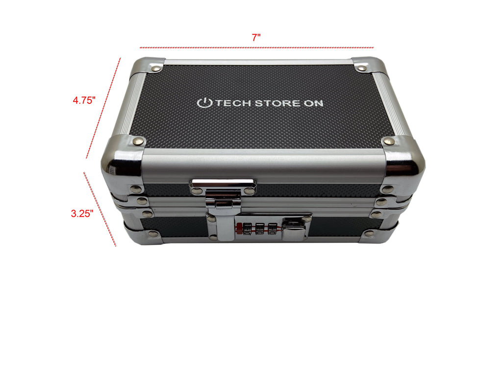 USB Drive Organizer Case (Aluminum – 12 Slots) – Shockproof Antistatic Storage Box with Lock