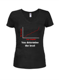 Your Stupidity Level Determines My Sarcasm Level Juniors V Neck T-Shirt