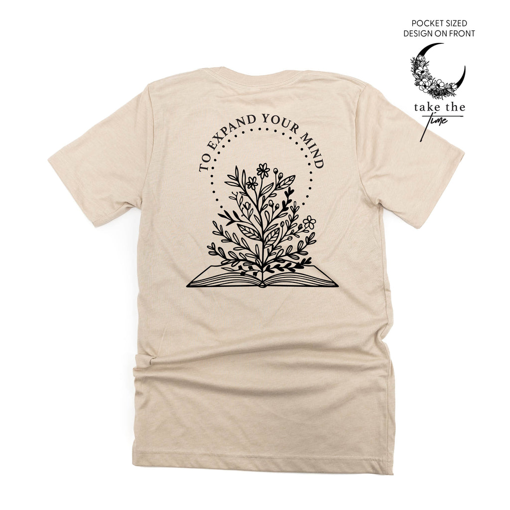 Take the Time (Front Pocket) w/ To Expand Your Mind (Back) - Unisex Tee
