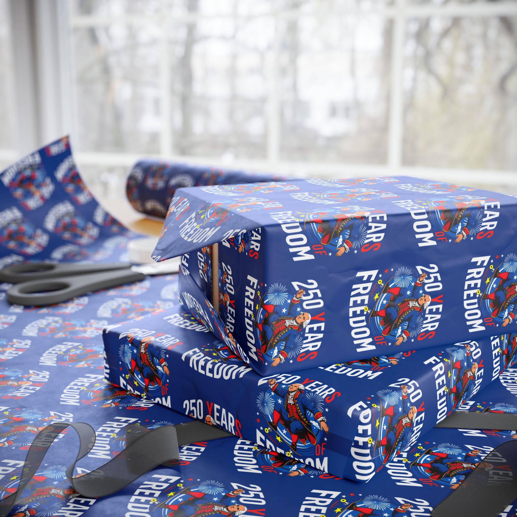 America 250th Anniversary Freedom Custom Wrapping Paper Roll