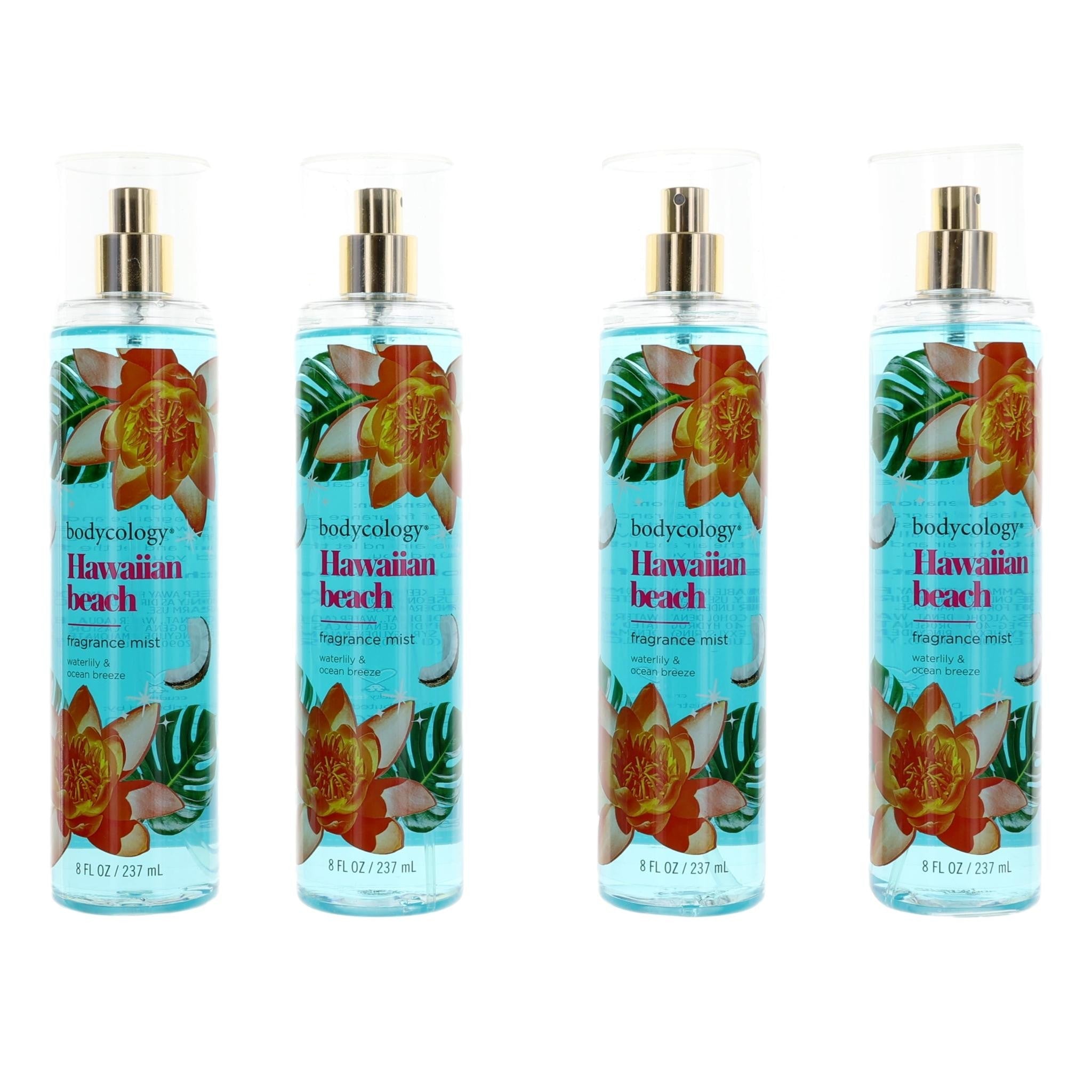 Hawaiian Beach, 4 Pack 8 oz Fragrance Mist for Women