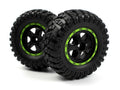 BlackZon Smyter Desert Assembled Wheels & Tires (Black/Green) - OEM Replacement - 540183